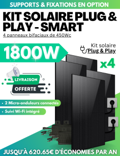 Panneau solaire Plug & Play - 4 panneaux 1800W - BeSolar SMART -  BeSolar!  | SoluSun