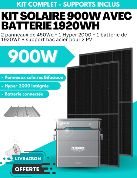 Kit Solaire Zendure 900W à 1000W prêt à brancher avec batterie évolutive jusqu'à 7680 Wh -  Zendure  | SoluSun