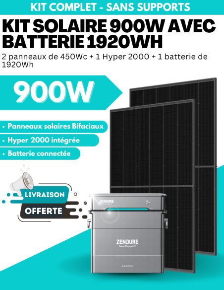 Kit Solaire Zendure 900W à 1000W prêt à brancher avec batterie évolutive jusqu'à 7680 Wh -  Zendure  | SoluSun