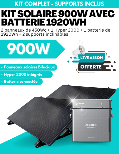 Kit Solaire Zendure 900W à 1000W prêt à brancher avec batterie évolutive jusqu'à 7680 Wh -  Zendure  | SoluSun