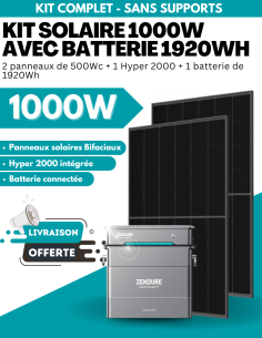 Kit Solaire Zendure 900W à 1000W prêt à brancher avec batterie évolutive jusqu'à 7680 Wh -  Zendure  | SoluSun