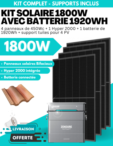 Kit Solaire Zendure 1800W à 2000W prêt à brancher avec batterie évolutive jusqu'à 7680 Wh -  Zendure  | SoluSun