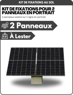 Kit de fixation au sol pour 2 panneaux solaires en portrait -    | SoluSun
