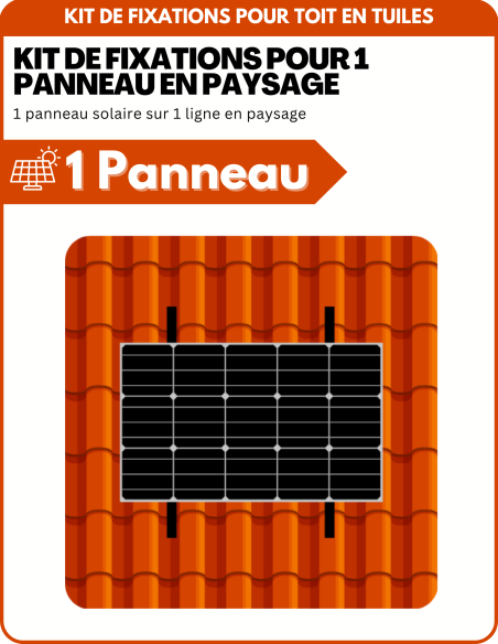 Kit de Fixation 1 panneau solaire pour toit en tuile | Orientation : Paysage -  ESDEC  | SoluSun