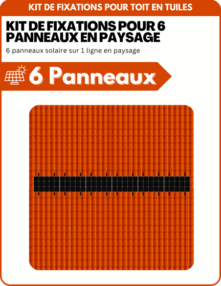 Kit de Fixation 6 panneaux solaires pour toit en tuile | Orientation : Paysage -  ESDEC  | SoluSun