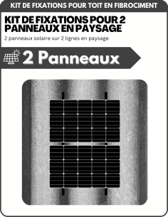 Kit de Fixation 2 panneaux solaires pour toit en tôle ondulée sur 2 lignes | Orientation : Paysage -  ESDEC  | SoluSun