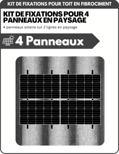 Kit de Fixation 4 panneaux solaires pour toit en tôle ondulée sur 2 lignes | Orientation : Paysage -  ESDEC  | SoluSun