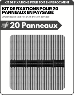 Kit de Fixation 20 panneaux solaires pour toit en tôle ondulée sur 2 lignes | Orientation : Paysage -  ESDEC  | SoluSun