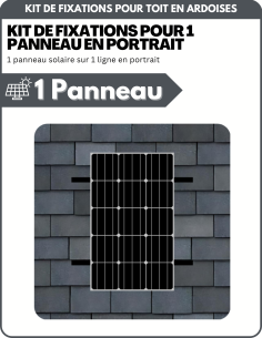 Kit de Fixation 1 panneau solaire pour toit en ardoises | Orientation : Portrait -  ESDEC  | SoluSun