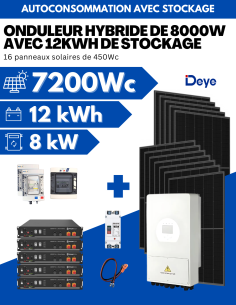 Kit solaire autoconsommation et site isolé avec batteries lithium - 7200W - 12kWh -  Solu'Sun  | SoluSun