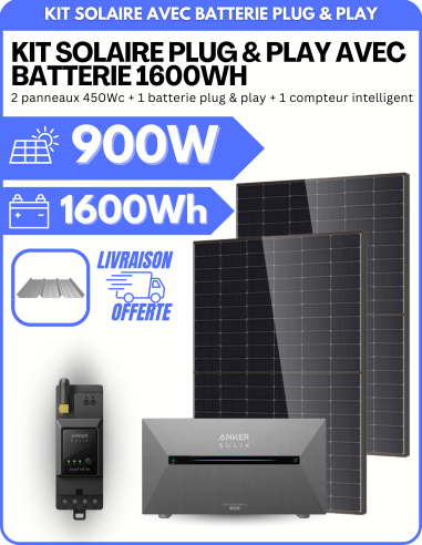 Kit Solaire Plug and Play 900W avec Batterie Anker - Panneaux Bi-Faciaux -  Anker  | SoluSun