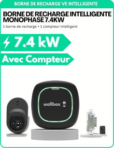 Chargeur monophasé pour voiture électrique Pulsar Plus 7.4kW avec compteur intelligent - Wallbox -  Wallbox  | SoluSun