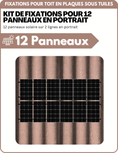 Kit de Fixation 12 panneaux solaire sur 2 lignes pour toit en plaques sous tuiles (PST) | Orientation : Portrait -  ESDEC  | Sol