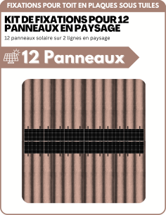 Kit de Fixation 12 panneaux solaire sur 2 lignes pour toit en plaques sous tuiles (PST) | Orientation : Paysage -  ESDEC  | Solu