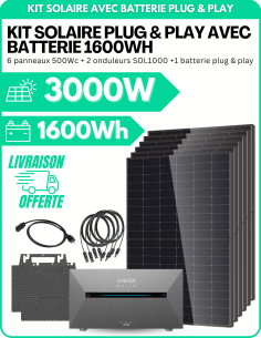 Kit Solaire Plug and Play 3000W avec Batterie Anker - Panneaux Bi-Faciaux -  Anker  | SoluSun