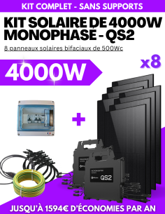 Kit Solaire Autoconsommation 4000W - APSystems QS2 -  APSystems  | SoluSun