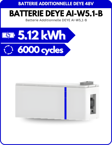 Batterie Additionnelle DEYE AI-W5,1-B - 5.12kwh -  Deye  | SoluSun
