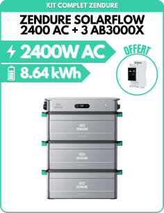 Kit batterie Zendure Solarflow 2400 AC + 3 AB3000X - 8.64kWh -  Zendure  | SoluSun