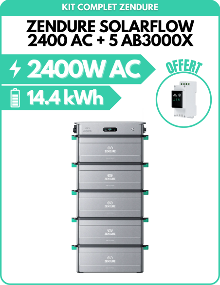 Kit batterie Zendure Solarflow 2400 AC + 5 AB3000X - 14.40kWh -  Zendure  | SoluSun