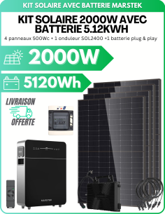 Kit Solaire 2000 Wc avec Batterie Marstek 5,12 kWh - Gestion des coupures de courant intégré -  Marstek  | SoluSun