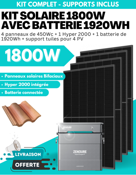 Kit Solaire Zendure 2000W prêt à brancher avec batterie évolutive jusqu'à 7680 Wh -  Zendure  | SoluSun