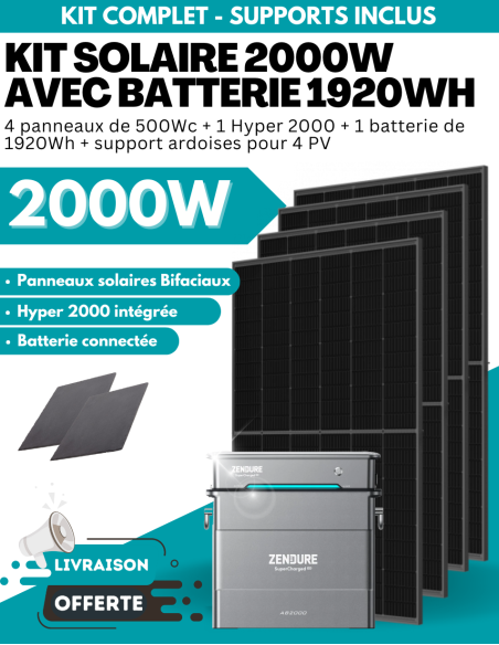 Kit Solaire Zendure 2000W prêt à brancher avec batterie évolutive jusqu'à 7680 Wh -  Zendure  | SoluSun