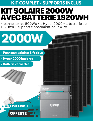 Kit Solaire Zendure 2000W prêt à brancher avec batterie évolutive jusqu'à 7680 Wh -  Zendure  | SoluSun