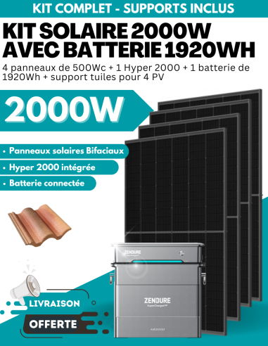Kit Solaire Zendure 2000W prêt à brancher avec batterie évolutive jusqu'à 7680 Wh -  Zendure  | SoluSun