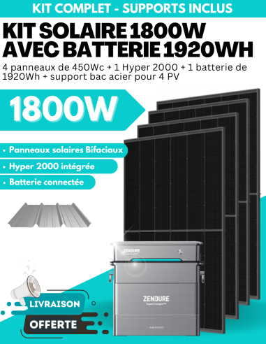 Kit Solaire Zendure 2000W prêt à brancher avec batterie évolutive jusqu'à 7680 Wh -  Zendure  | SoluSun