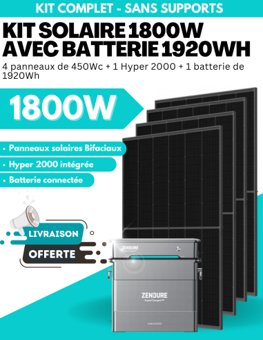Kit Solaire Zendure 2000W prêt à brancher avec batterie évolutive jusqu'à 7680 Wh -  Zendure  | SoluSun
