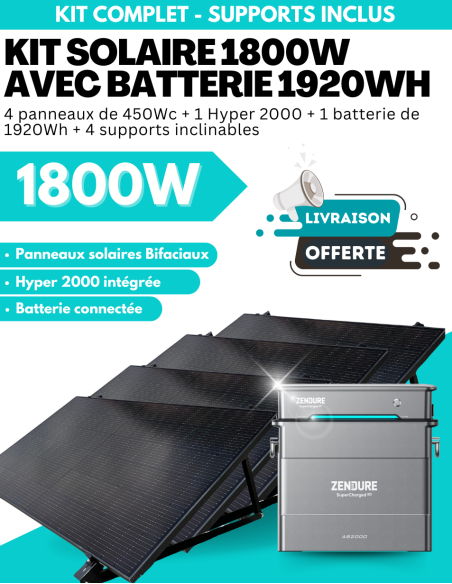 Kit Solaire Zendure 2000W prêt à brancher avec batterie évolutive jusqu'à 7680 Wh -  Zendure  | SoluSun