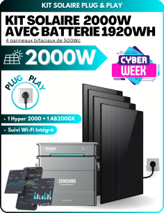 Kit Solaire Zendure 2000W prêt à brancher avec batterie évolutive jusqu'à 7680 Wh -  Zendure  | SoluSun