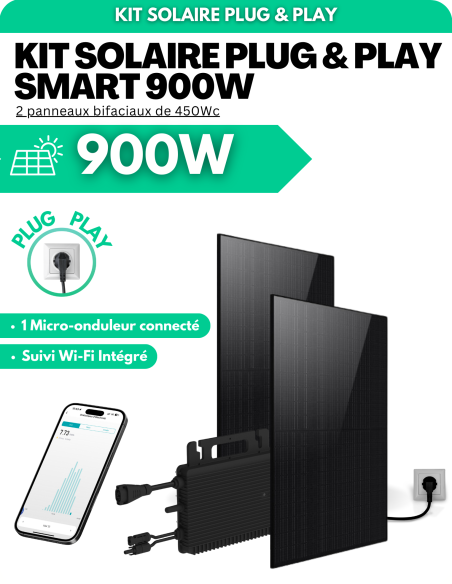 Panneau solaire Plug & Play - 2 panneaux 900W - BeSolar SMART -  BeSolar!  | SoluSun