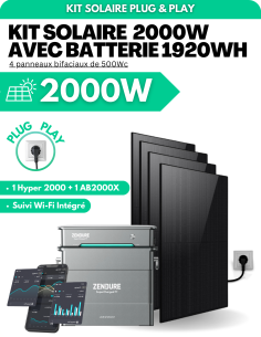 Kit Solaire Zendure 2000W prêt à brancher avec batterie évolutive jusqu'à 7680 Wh -  Zendure  | SoluSun