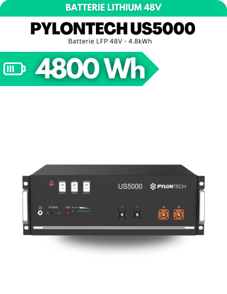 Batterie Lithium Pylontech US5000 4.8 kWh 48V -  Pylontech  | SoluSun