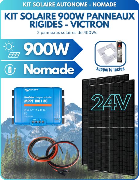 Kit solaire Victron pour camping-car 900Wc - 24V - avec fixations -    | SoluSun