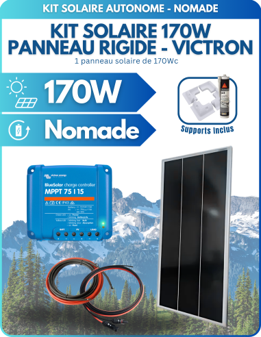 Kit solaire 170W pour camping car avec fixations / MPPT Victron -  Solu'Sun  | SoluSun
