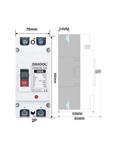Coffret Isolant + Disjoncteur Bipolaire DC pour protection batteries 300A  | SoluSun