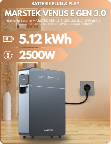 Batterie Solaire Plug & Play - MARSTEK VENUS E GEN 3.0 - 5.12kWh -  Marstek  | SoluSun