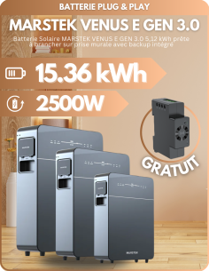 Pack de 3 Batteries Solaire Plug & Play - MARSTEK VENUS E GEN 3.0 - 5.12kWh + Compteur Intelligent -  Marstek  | SoluSun