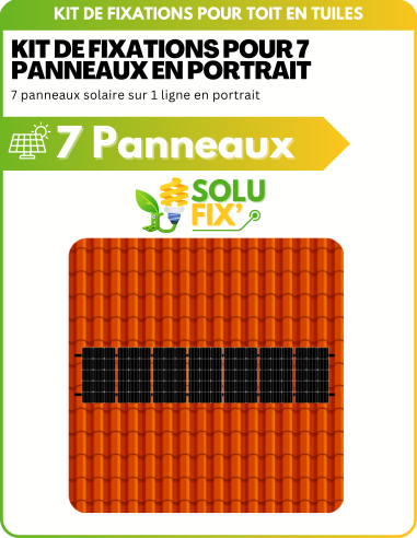 SoluFix' Kit de Fixation 7 panneaux solaires pour toit en tuile | Orientation : Portrait ou Paysage -  Solu'Sun  | SoluSun