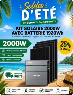 Kit Solaire Zendure 2000W prêt à brancher avec batterie évolutive jusqu'à 7680 Wh -  Zendure  | SoluSun
