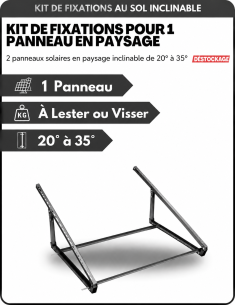 Support au sol, mural ou balcon pour 1 panneau solaire inclinable de 20° à 35° -  Solu'Sun  | SoluSun