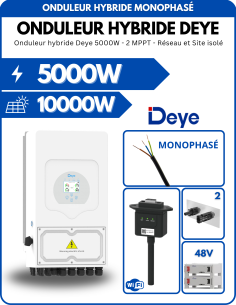 Onduleur hybride Deye SG05LP1-EU-AM2-P 5000W - 2 MPPT - Réseau et Site isolé -  Deye  | SoluSun