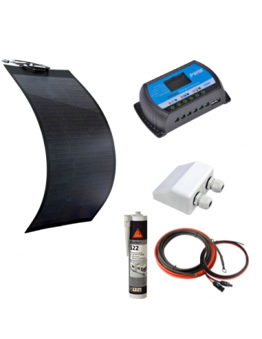 Kit solaire 100W panneau souple avec passe-toit - Solu'Sun