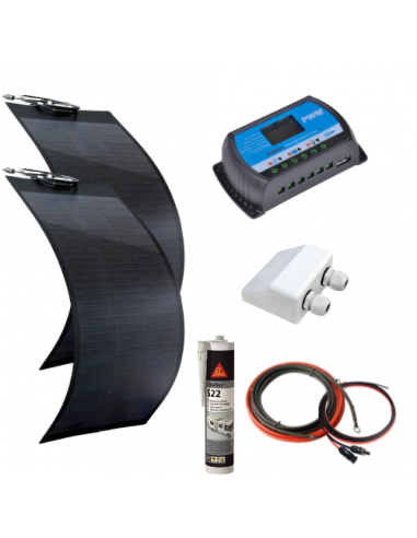 Kit panneau solaire 150W 12V Batterie 150Ah AGM Régulateur de