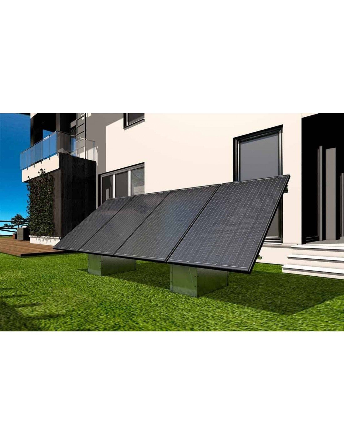 Installation de 12 panneaux solaires photovoltaïques au sol